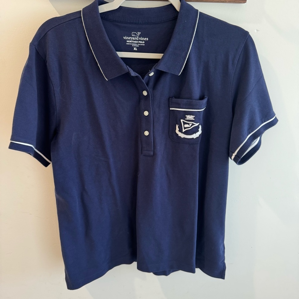 NWT‎ Vineyard Vines Women’s Heritage Spectator Polo in Nautical Navy XL